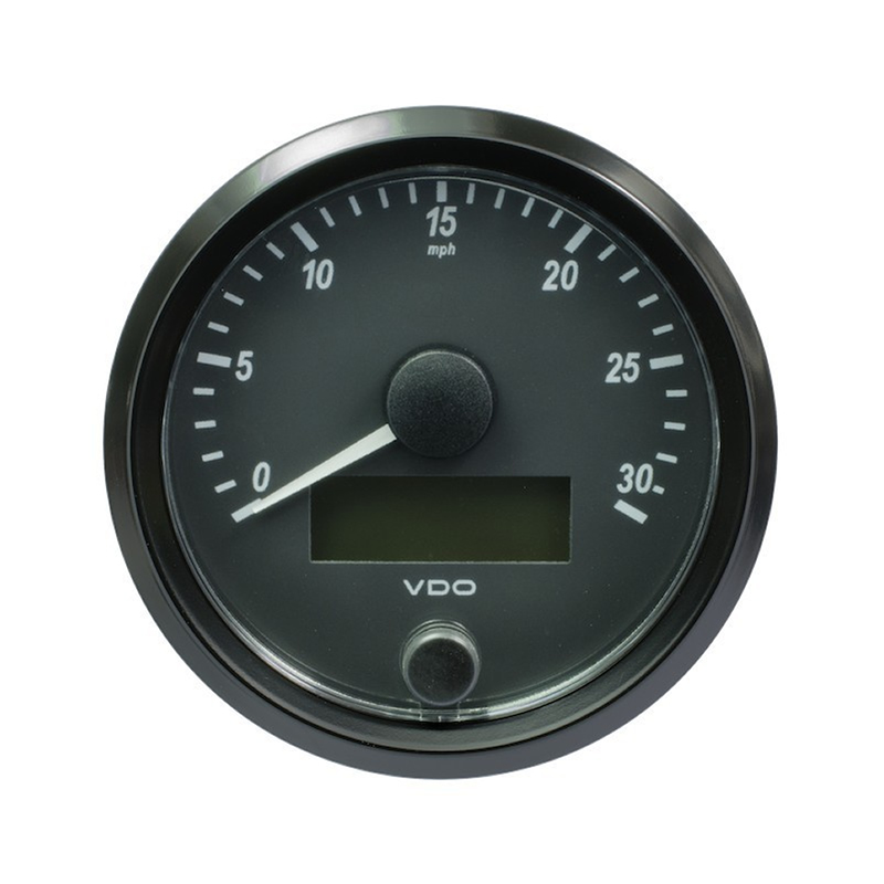 VDO SingleViu Speedometer 30 Mph Black 80mm gauge